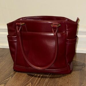 Elegant Burgundy Leather Tote Bag